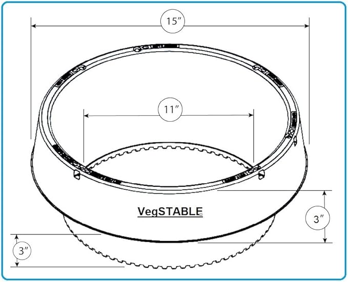 3-Pack 15" Planting Rings – Smart Water-Saving Tomato & Vegetable Support System, Anchors Tomato Cages, Prevents Tipping, Deep-Root Irrigation Basin (2-Gallon), – Tomato Cages Not Included.