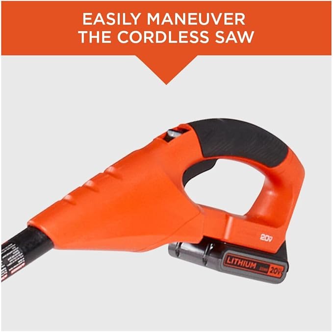 BLACK+DECKER 20V Max Pole Saw for Tree Trimming, Lightweight, Rechargeable Cordless, Extension up to 14 ft Reach, Tool Only, Electric Pole Saw (LPP120B)