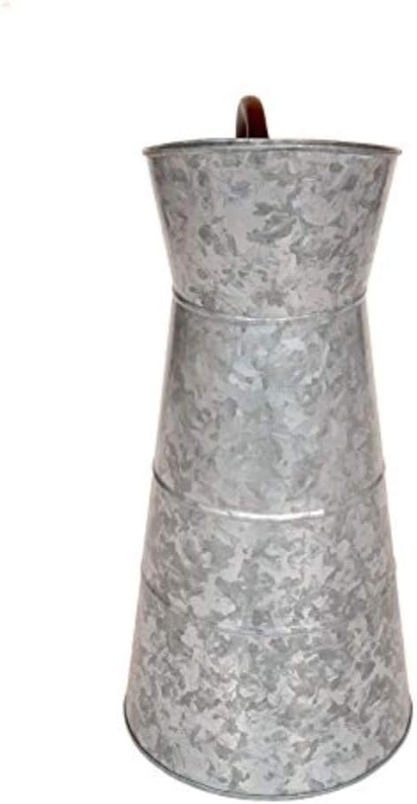 Deco 79 Metal Galvanized Watering Jug, 10 by 16-Inch,Gray
