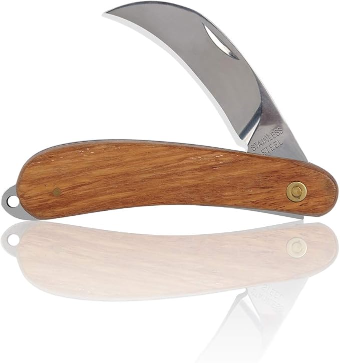 Pruning Knife,Grafting knife, Stainless Steel Garden Budding Knife, Folding Pocket Knife For Grafting Multi Cutting Tool, Weed Bushes Branches Mushroom Diggig Knife