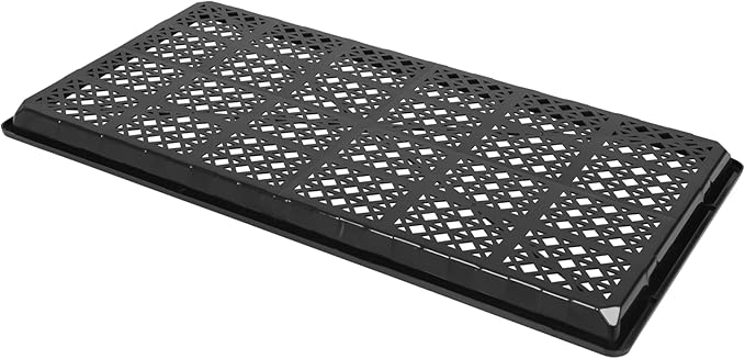SUNPACK 10" x 20" Heavy Duty Mesh Plastic Seed Starting Tray, Black, 1" (Pack of 30) - Ensures Water Drainage and Aeration, Perfect for Greenhouses or Indoor Gardening