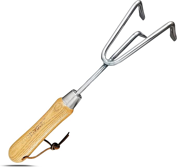Garden Guru Eco Hand Cultivator Rake Tiller Tool- 100% Recycled Stainless Steel - Rust Resistant - FSC Certified Wood Ergonomic Handle - Great for Gardening Cultivating Loosening Weeding (4 Pack)