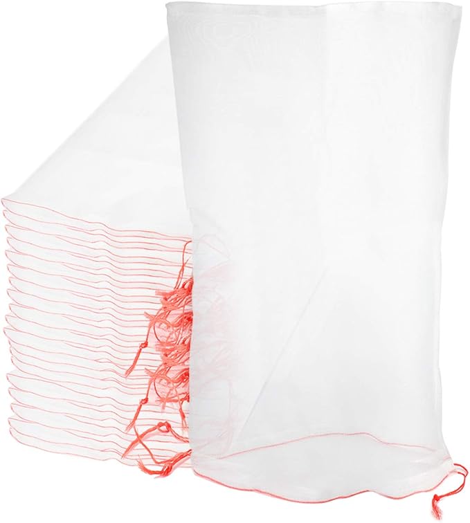 Garden Bug Netting Bags, Enpoint 20PCS 29 x 21 inch Insect Bird Barrier Netting Mesh with Drawstring, Fruit Protection Wraps Plant Covers to Protect Bananas, Watermelon, Spaghetti Squash