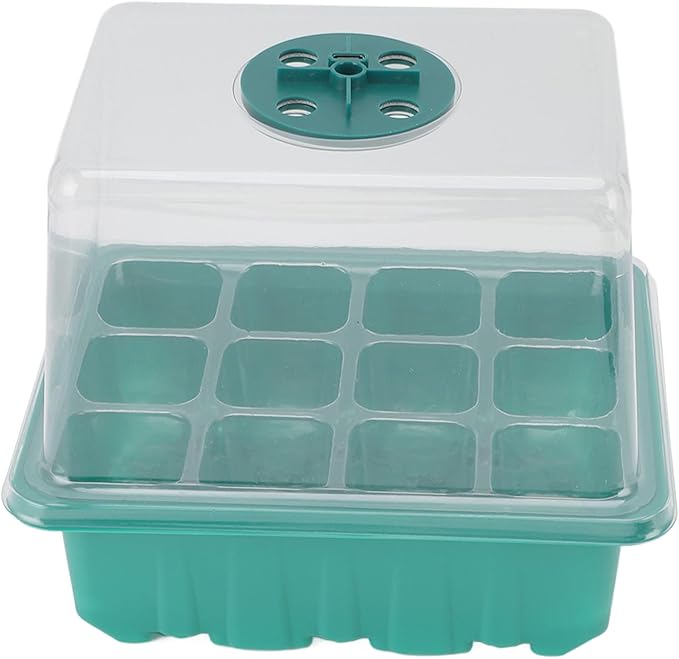 Plant Starter Kit with Reusable Transparent Tray & Adjustable Ventilation, Full LED Grow Light with 5 Brightness Levels - Ideal for Indoor Gardening & Seed Germination