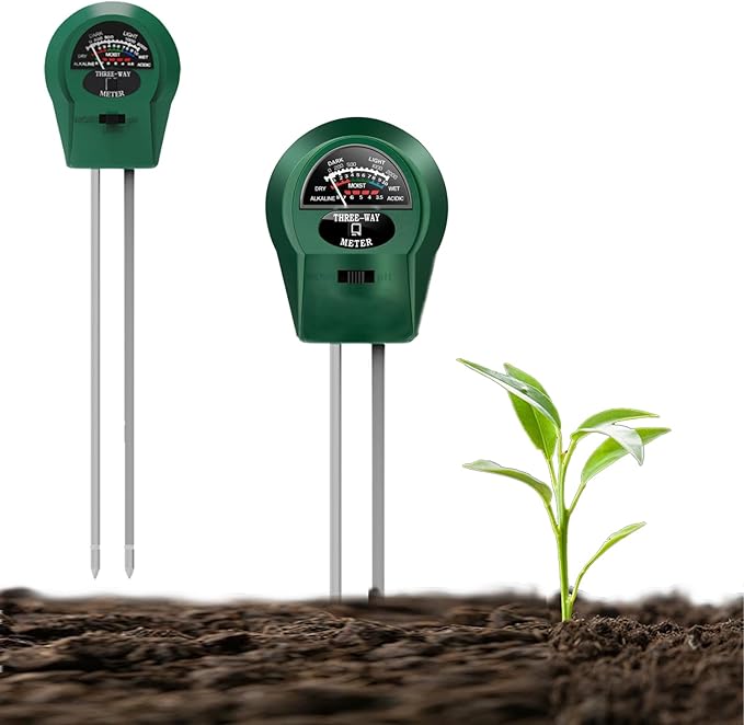 2 PCS 3-in-1 Soil Test Kit No Battery Needed with Digital Moisture pH Light Tester for Garden Lawn Farm Indoor Outdoor Plants Houseplants