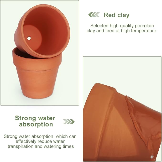 KOAMLY 3 inch Plant Nursery pots Number of Items in a 20 Pack, with Drain, Succulent Seedling Planter, use with Indoor, windowsill, Terra Cotta red Flower pots Wedding Decoration Best Gift for Aunts