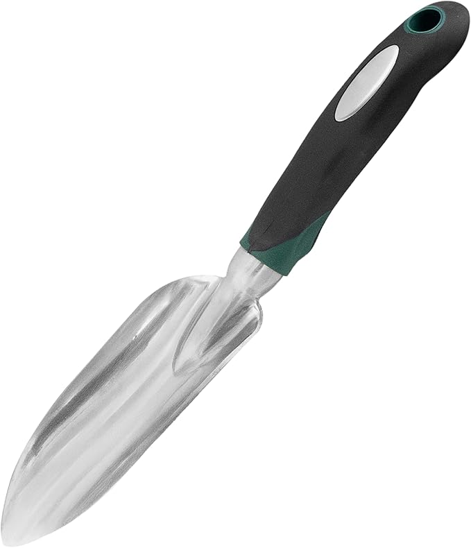Zenport 15308B Aluminum Digging Trowel, Ergonomic Cushion Grip , Black