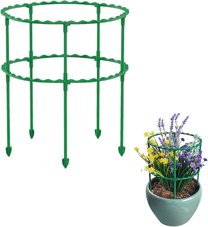 Garden Plant Support Tomato Cages, Adjustable Plant Support Ring Plant Stakes for Indoor Outdoor Plants Flowers Decor