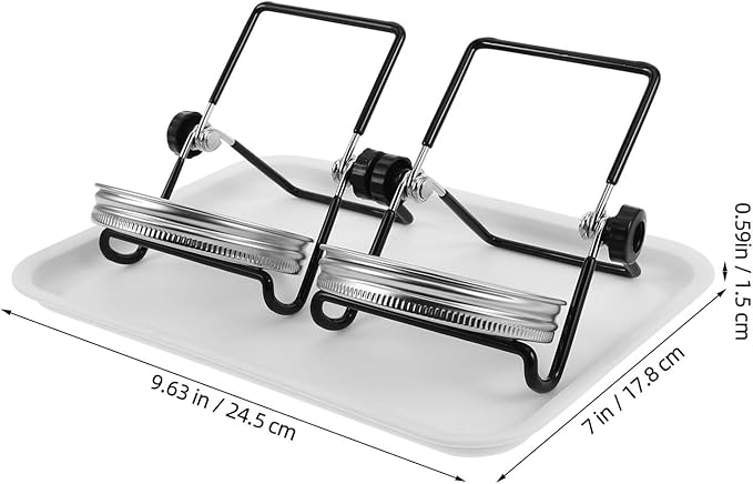 Sosoport 2 Sets Stainless Steel Sprouting Mesh Kit for Wide Mouth Mason Jars with Stand and Tray, Seed Germination Lid Set for Kitchen Sprouts Growing, Metal Screen Sprout Accessories