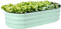 Galvanized Raised Garden Bed Kits Outdoor Metal Raised Planter Bed for Vegetables Flowers Ground Planter Box-Olive Green, 46.5 x 23.6 x 11.8 in