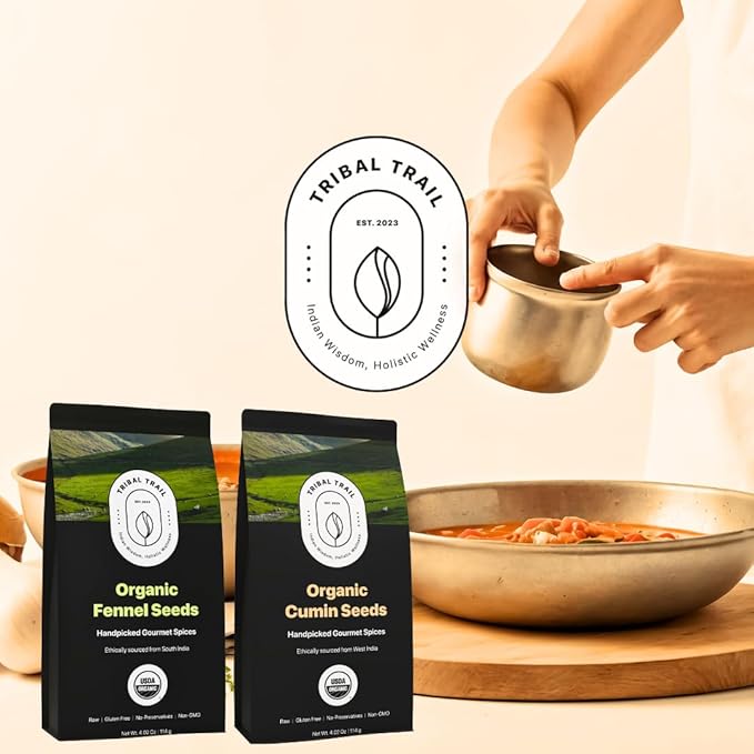 Tribal Trail Cumin Seeds Organic (Whole) | 4.02 oz | USDA Organic & Non-GMO | Recyclable Kraft Bags | Best for Cooking, Seasoning & Spice Blends | Ethically Sourced Spices from India