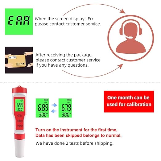 4 in 1 PH Meter Gomass 0.01 High Accuracy ph Tester Digital for Water TDS/EC/Temp/PH Pen