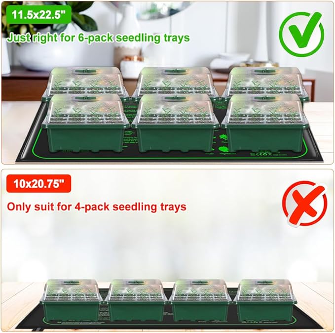 2 Pack Seedling Heat Mats, Waterproof Warm Hydroponic Heating Pad for Greenhouse Seed Starting, Germination, Indoor Gardening,2024 New Size 11.5"x 22.5"