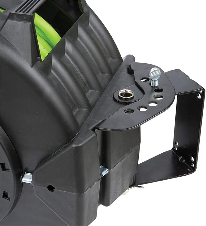 Flexzilla Levelwind Retractable Air Hose Reel, 3/8 in. x 75 ft., Heavy Duty, Lightweight, Hybrid, ZillaGreen - L8306FZ