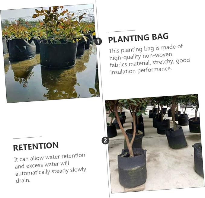 3pcs 1 Gallon Non-Woven Plant Growing Bags with Handles for Vegetables and Flowers, Breathable Potato and Tomato Planting Pouch Garden Planters for Outdoor Use