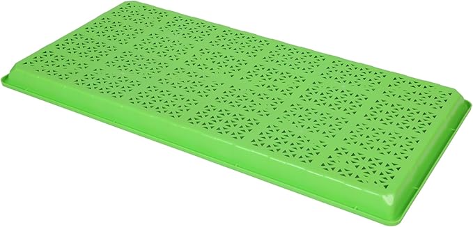 SUNPACK 10" x 20" Heavy Duty Mesh Plastic Seed Starting Tray, Green, 1" (Pack of 10) - Ensures Water Drainage and Aeration, Perfect for Greenhouses or Indoor Gardening
