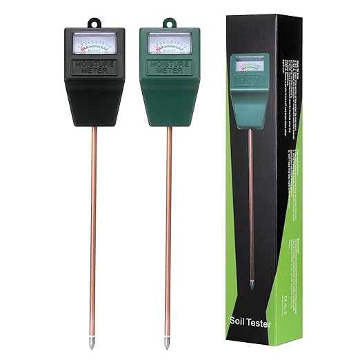 2 Packs Soil Moisture Meter for House Plants, Plant Water Meter Soil Tester Test Kit Soil Hygrometer Sensor for Indoor & Outdoor Use Garden Lawn Farm, No Battery Required (Black & Green)
