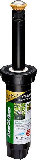 Rain Bird 12SAPROPR Pressure Regulating (PRS) High-Efficiency Pro Rotary Sprinkler, Hand Adjustable 45° - 270° Pattern, 13' - 18' Spray Distance, 4" Pop-up Height