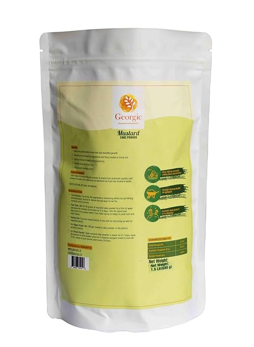 Mustard Oil Cake Powder – All-Purpose Natural Fertilizer Concentrate for Flower, Vegetable, Herb, Fruit Tree & Plants – Organic Soil Conditioner, Plant Food, Garden Fertilizer(1.5 lb)