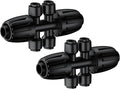 Pawfly 12 Pcs 1/2'' to 1/4'' Drip Irrigation Fittings, Anti-Leak Reducing Tees, Push-to-Fit Drip Irrigation Parts for Garden Lawn, 6-Way Barbed Tee Quick Connectors with Anti-Drop Locked Nuts