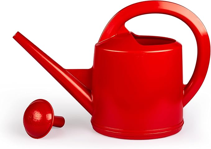 Consolidated Plastics Durable Swiss Watering Can with UV Protection, Ergonomic Handle for Indoor/Outdoor Gardening, Made in Switzerland (7 Liter, Red)