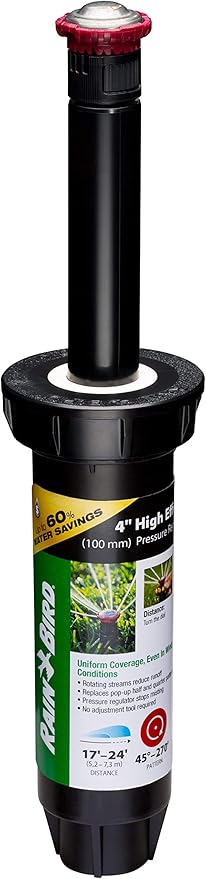 Rain Bird 22SAPROPR Pressure Regulating (PRS) High-Efficiency Pro Rotary Sprinkler, Hand Adjustable 45°- 270° Pattern, 17' - 24' Spray Distance, 4" Pop-up Height (Pack of 2)