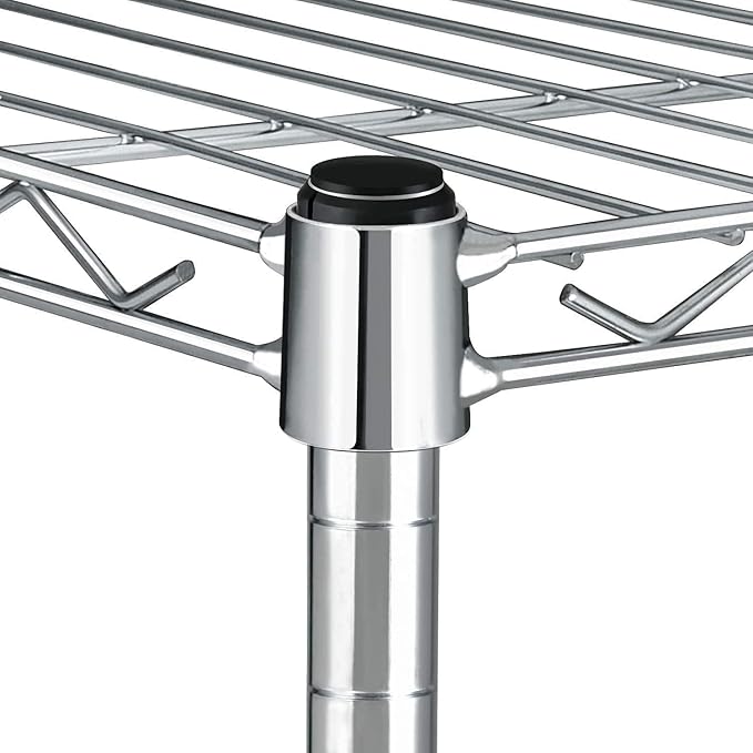 Simple Deluxe Heavy Duty 5-Tier Shelving Unit, 13.98''D x 35.83''W x 61.02''H Storage Shelving with 1250 lbs Capacity, Chrome