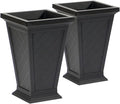 FCMP Outdoor - Modemmo Argyle Self-Watering Planter (2 Pack), Black
