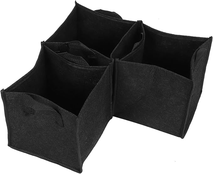 3Pcs Plant Growing Bag with Handles, Breathable Design Black Square Garden Vegetable Grow Container, Heavy Duty Fabric Raised Garden Bed, Thick Fabric Planting Pots for((3 gallons) 19.5*19.5*20)