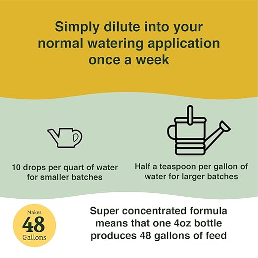 Farmer's Secret Tropical Houseplant Booster (4oz) - Super Concentrated, Makes 48 Gallons - Great for All Tropical Houseplants (Monstera, Fiddle Leaf, ZZ Plants, and more) - Easy to use Drip Top