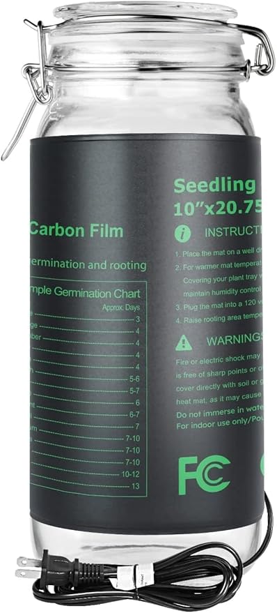 iPower Seeding Heat Mat with Thermostat Temperature Adjustable Knob, Durable Warm Hydroponic Plant Germination Starting Pad