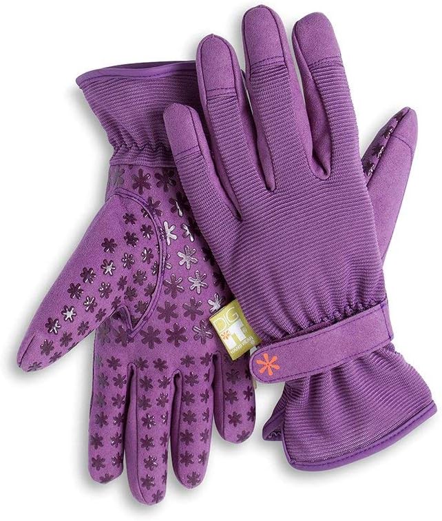 Dig It Handwear - Women's Nail and Fingertip Protector Gardening Gloves - XL - Purple