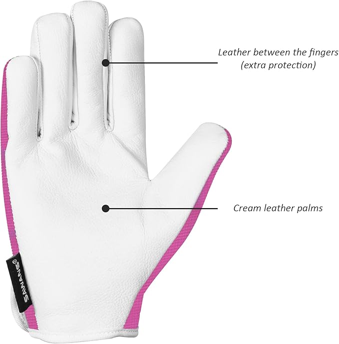SAWANS Leather Gardening Gloves Ladies and Mens Thorn Proof Garden Gloves for Women Men Gardening Durable Work Gloves