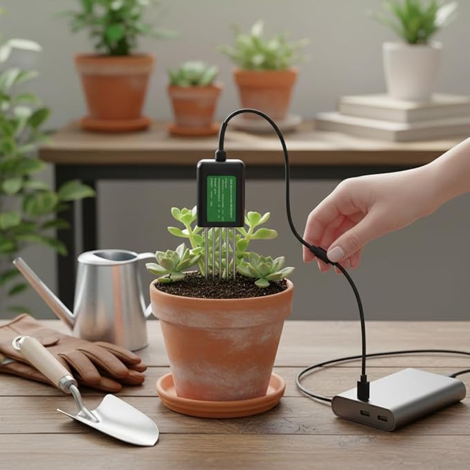 Temperature Moisture PH NPK Soil Tester Portable USB-Type-C 8-In-1 Soil Sensoroil Sensor Temperature/humidity/EC/PH Soil Test Kit For Gardening