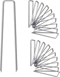 12 Inch Galvanized Garden Landscape Staples Stakes, 25 50 100 PCS Anti-Rust Garden Staples Tent Ground Stakes U-Shaped Landscape Pins for Secure Lawn Fabric, Decoration (25, 12 Inch)
