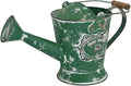 Vintage Metal Watering Can with Wooden Handle, Watering Can for Indoor/Outdoor Plants, Shabby Chic Decor for Home Balcony Courtyard Garden Green