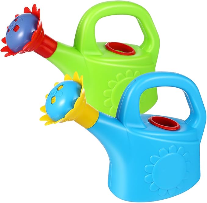 Housoutil Mini Watering Can for Indoor Plants, 2pcs Plastic Chicken Animal Water Pitcher for Gardening Flowers Succulents, Assorted Colors