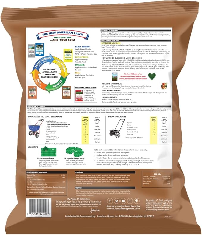 Jonathan Green (12190) Love Your Soil, Soil Food for Lawns in Hard Soils - Soil Amendment for Grass & Vegetable Gardens (5,000 Sq. Ft.)