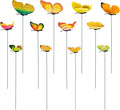 12pcs Decorative Butterfly Plant Stakes, 9.8in Lifelike Butterfly Garden Stakes PVC Waterproof Flower Pot Decorations for Garden Lawn Patio Indoor Outdoor Yard Planter Art Decor (Yellow)