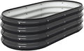 4X2X1 FT Oval Raised Garden Bed, Metal Planter Box for Outdoor Gardening, Easy Assembly Raised Bed for Vegetables, Fruits, Flowers(Dark Gray 1PC)