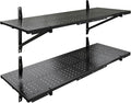 FLEXIMOUNTS 2-Pack 1x3ft Garage Shelving 14-inch-by-34-inch Perforated Wall Shelf, Heavy Duty Garage Storage Rack with 700 lbs Load Capacity, Wall Mounted Organization System for Tools, Heavy Bins