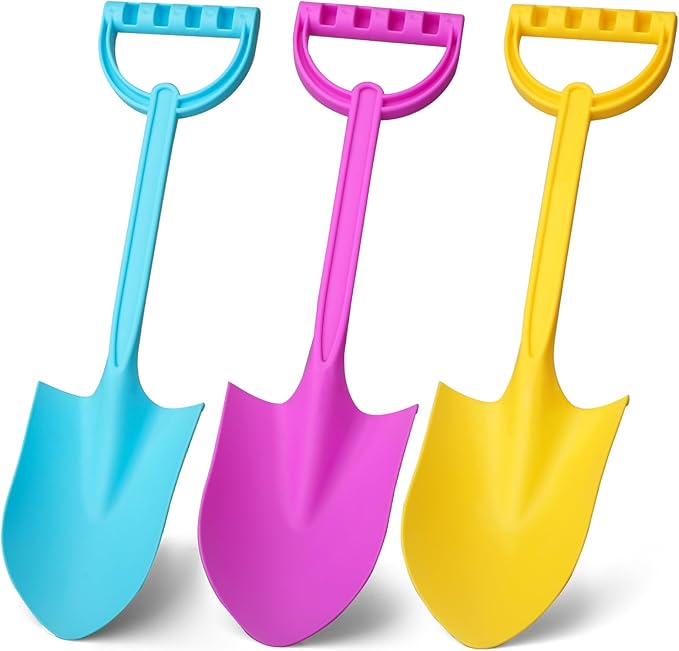 Beach Sand Shovels Toys, 16 Inch Heavy Duty Plastic Sand Spade Shovel for Kids Adults, Beach Sand Toy for Sandbox,Outdoor, Snow Scoop, Planting, Digging, Gardening, Summer Vacation 3 Pack