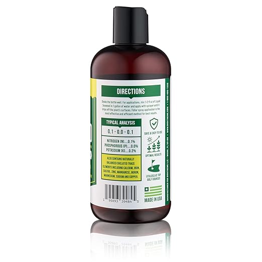 Liquid Seaweed Premium Concentrate – Undiluted Kelp Extract with No Fillers or Colorants – All Natural Fertilizer for Plant & Flower Growth Seed Germination & Root Development – 16 Oz