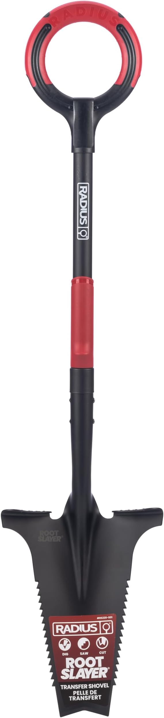 Root Slayer by Radius Garden RS220-001 Heavy Duty Serrated Steel Spade Shovel