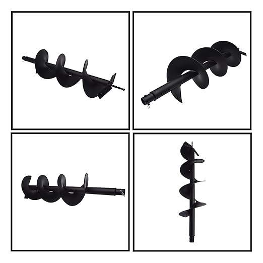 8 Inch Auger Bit Pneumatic Column Fence Digger Soil Drill Bit 8 Inch Ball Bed Digging Pile Hole Planting Tool for Inside Diameter 3/4 Inch Shaft Auger