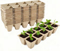 300 Cells Peat Pots Seed Starter Tray 30 Packs Biodegradable Seedling Pots Germination Trays Peat Pot for Seedling Organic Seed Starting Trays kit with (30 packs-300cells)