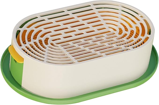 Cat Grass Germination Starter Planter Sprouting Tray Accessories for Soilless Planting Multifunctional Wheatgrass Growing Pot, Green and Yellow