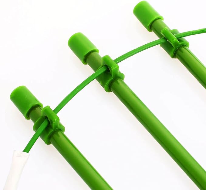 Orgrimmar Vine Trellis Support 17.7" Flowers Plants Cage Triple Plastic Pillar with Iron Rings Vine Plants Holder Stand Small Pot Plant Trellis for Home Garden Balcony(Pack of 2)
