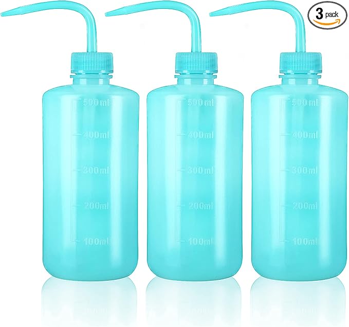 Oubest Squeeze Washing Bottle Succulent Watering Blue Water Squirt Irrigation Squeeze Sprinkling Can Plastic Wash Plant Bottle 500ml 3pc