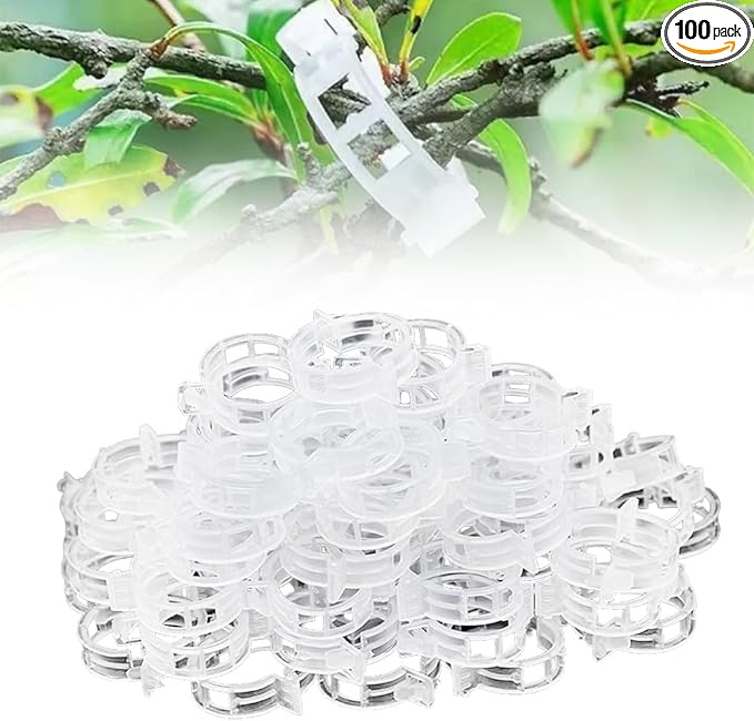 100 Pcs Reusable Plant Support Clips, 2026 New Secured Plastic Plant Support Garden Clip Climbing Vines Fixing Trellis Clip Climbing Tomato Grape Vegetables Plants Clips (100, White)